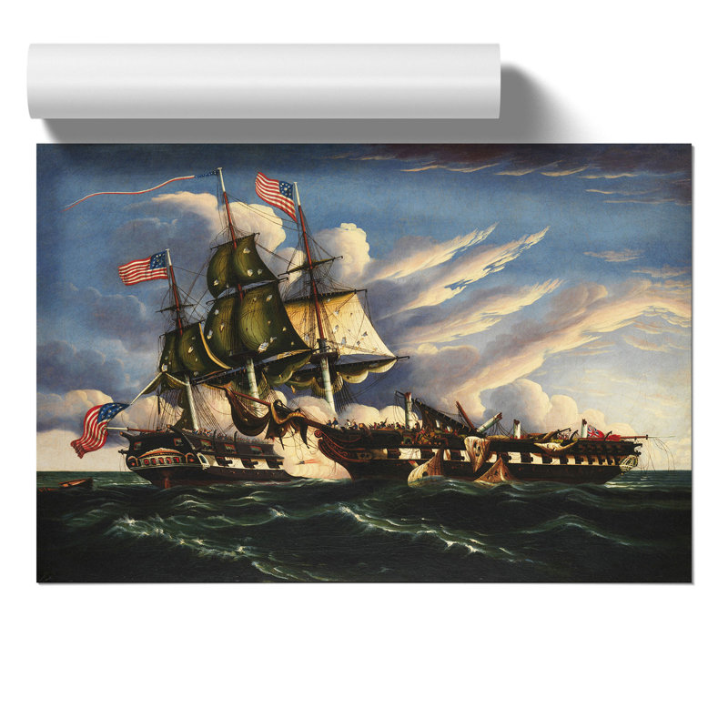 The Constitution and the Guerriere by Thomas Chambers - Frameless Print, 42cm H x 59cm W x 0.1cm D