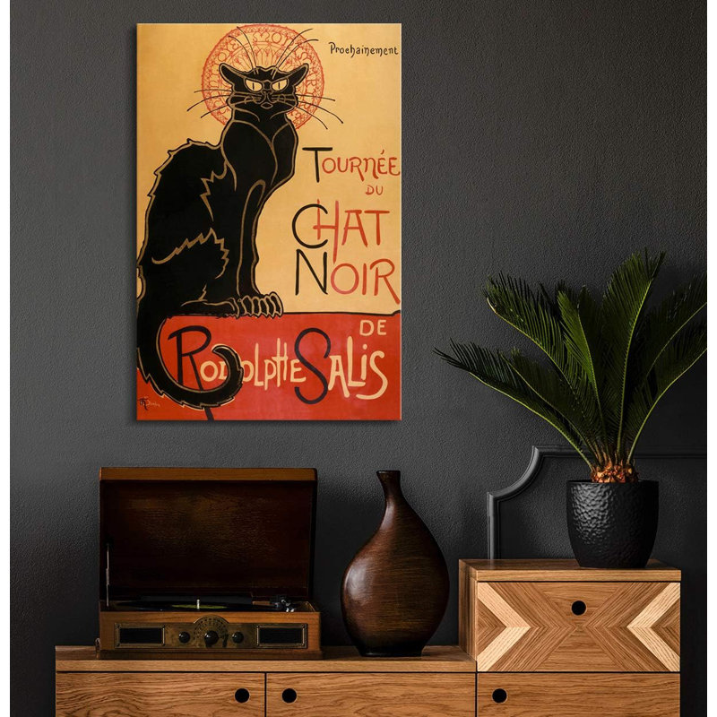 «Chat noir» sur toile par Theophile Steinlen, Theophile Steinlen