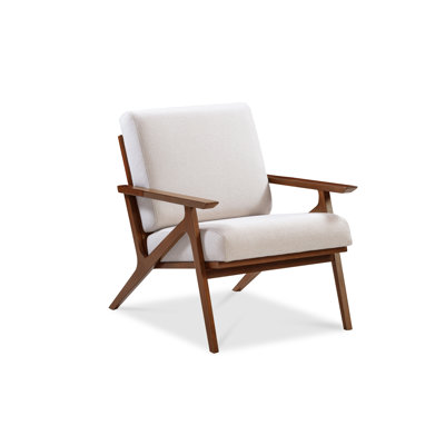 Cue Lounge Chair White Dark Walnut