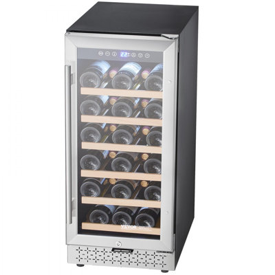 Wine Cooler 28 Bottle Mini Wine Fridge with Glass Door Digital Temp Control on Fridge.com