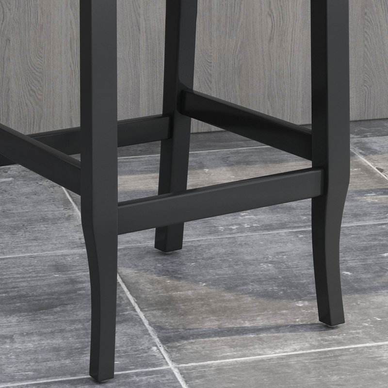 Tabourets à oreilles capitonnés en tissu, Tabouret de bar (siège d'une hauteur de 31 po), Gris anthracite