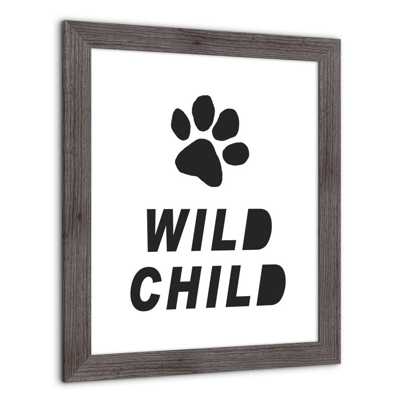 «Wild Child», art encadré simple, H 24 po x l 20 po x P 0,75 po, Cadre gris