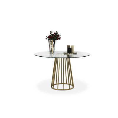 Sharece Round Metal Base Dining Table