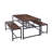 Picnic Table And Bench Set With 2" Umbrella Hole And Storage Rack, For Indoor And Outdoor Use