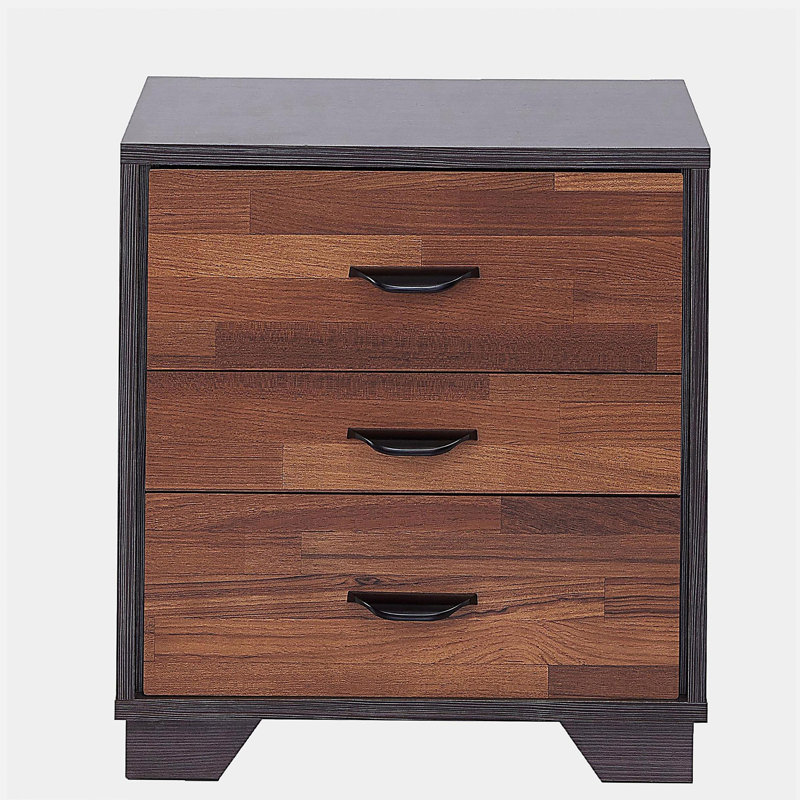 Walnut and Espresso 3-drawer Rectangular Accent Table