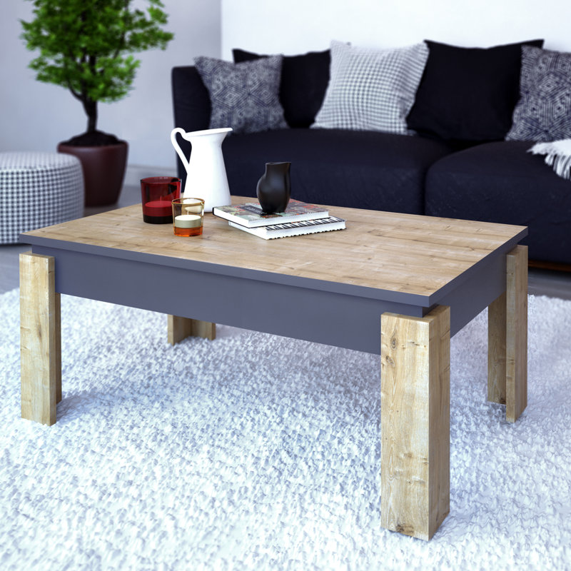 Halley Coffee Table, Sapphire Oak, Sapphire Oak/Dark Gray