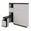 Lit escamotable double avec bureau, tablettes et armoires de rangement