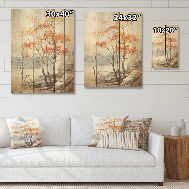 Érable beige sur bois de pin naturel, H 20 po x l 10 po