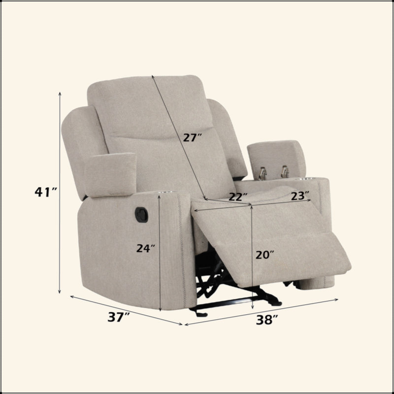 Chenille Motion Glider Recliner