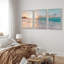 «Coastal Beach», «Esthétique coucher de soleil sur un rivage bleu sarcelle», images murales nautiques modernes et vibrantes, grand ensemble de 3 impressions sur toile encadrées, 16 po x 24 po x 3 pièces, 24 po x 36 po x 3 pièces, 20 po x 60 po x 3-646618345-556170855