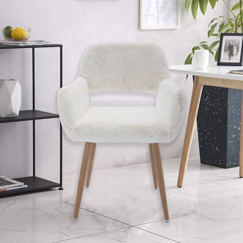 Chaise de travail en fausse fourrure Lacrera