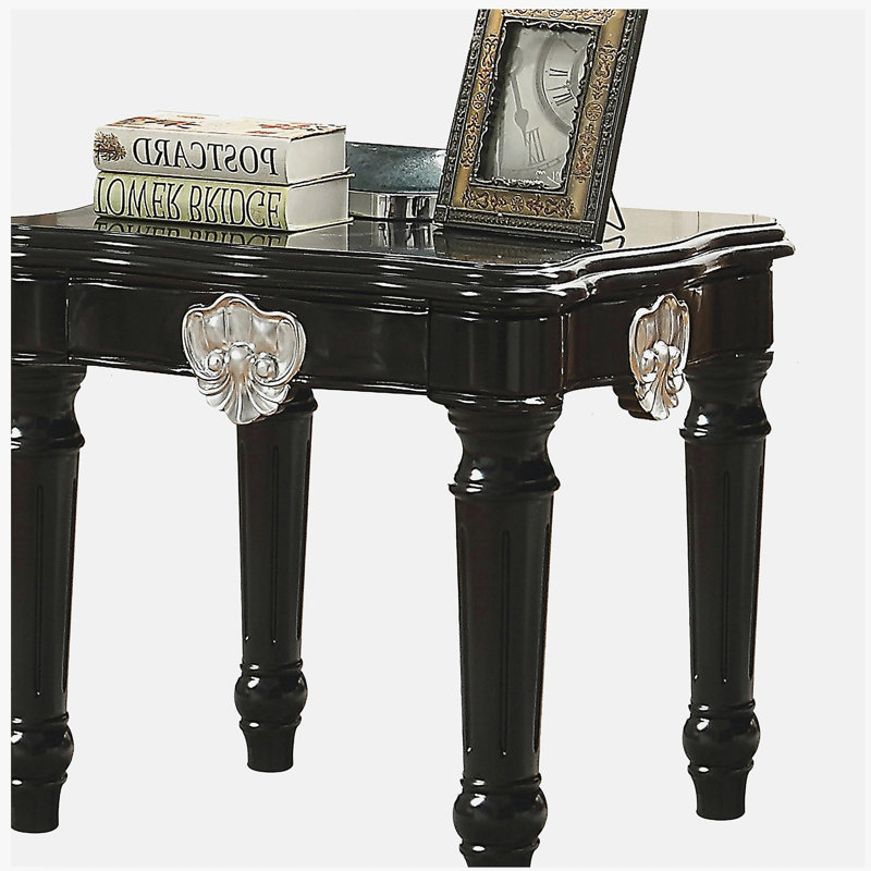 Table d'appoint à pieds rotatifs noirs