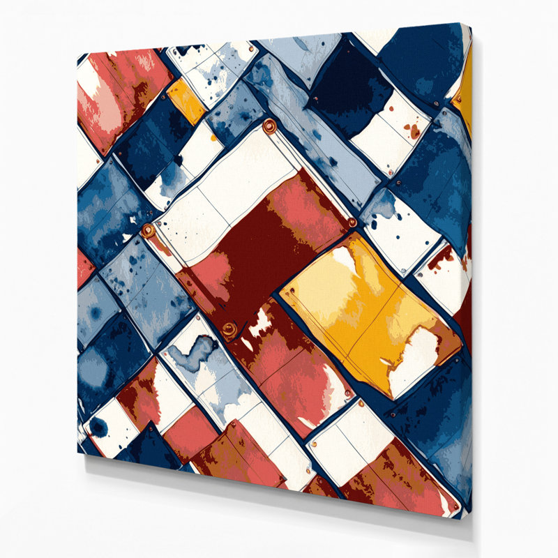 «Nautical Ships drapeaux», art mural sur toile mauve, H 16 po x l 16 po