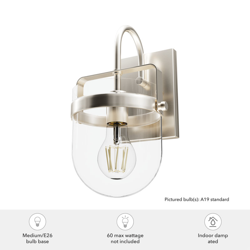  Aluminum Armed Sconce, Brushed Nickel