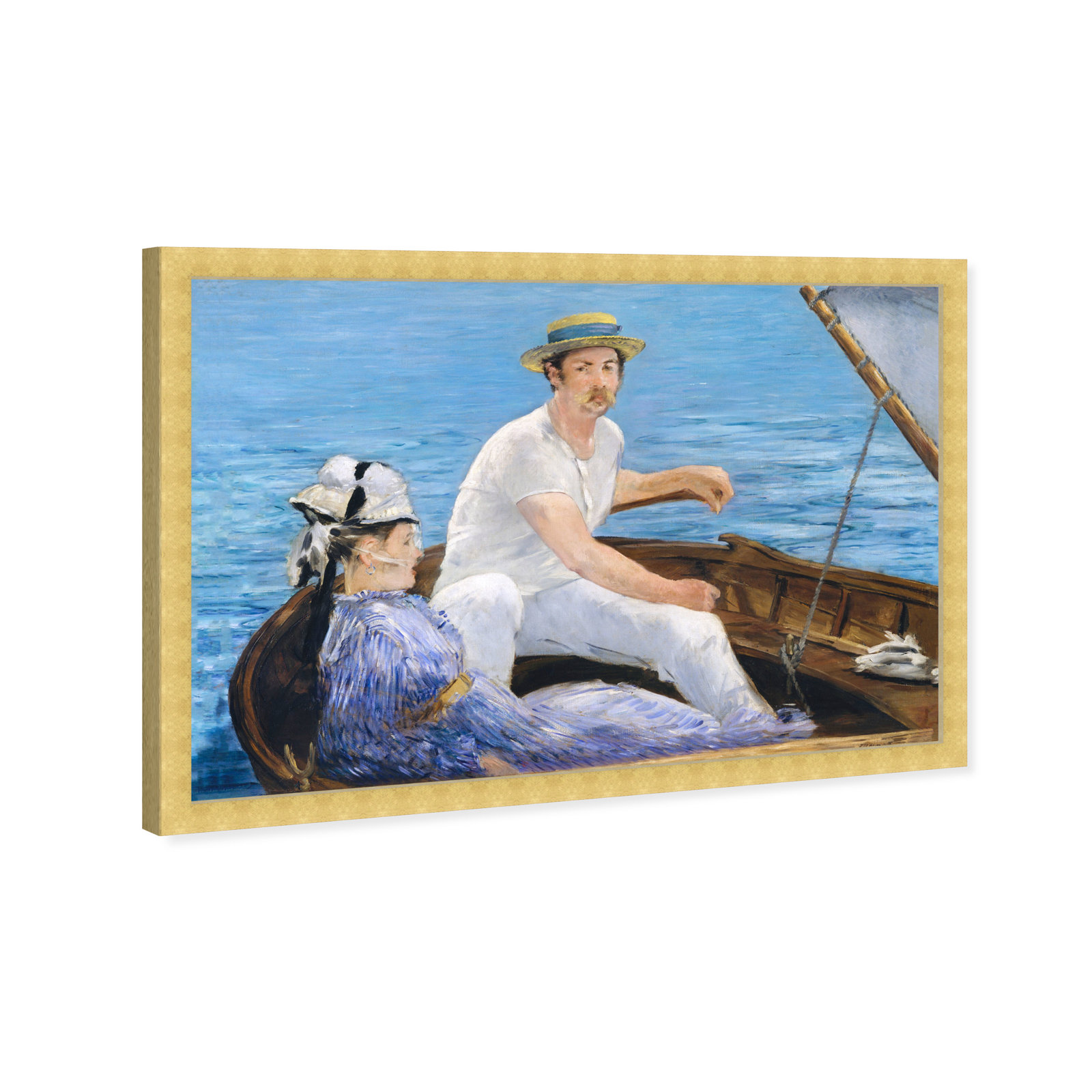 Manet - Boating 1974, Gold, 40" H x 60" W x 2" D