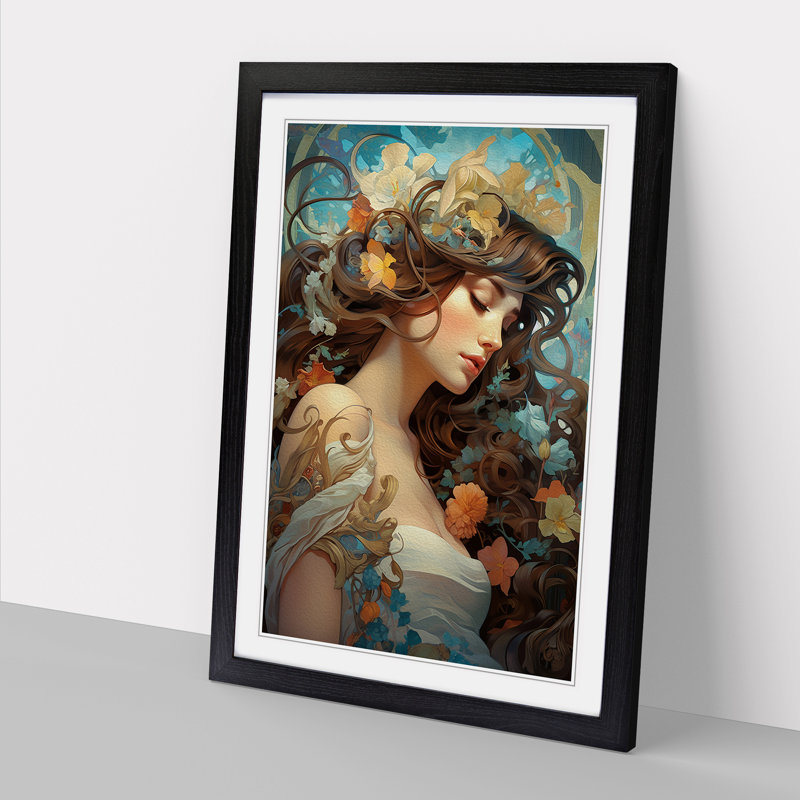 Single Picture Frame Print on Wood, 64cm H x 46cm W, Black Framed