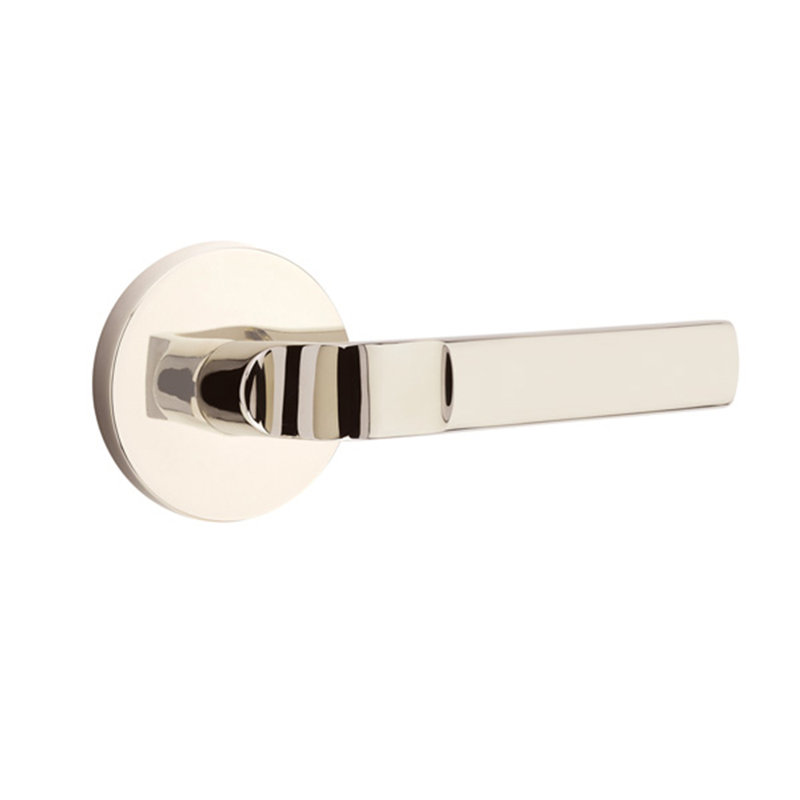 Poignée de porte avec rosette Aston, Gauche, Nickel lumineux