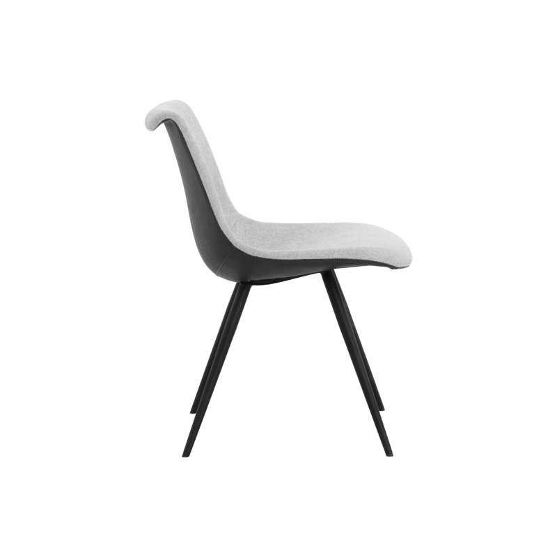 Lipa Upholstered Dining Chair, Belfast Heather Gray/Rosemary, Black