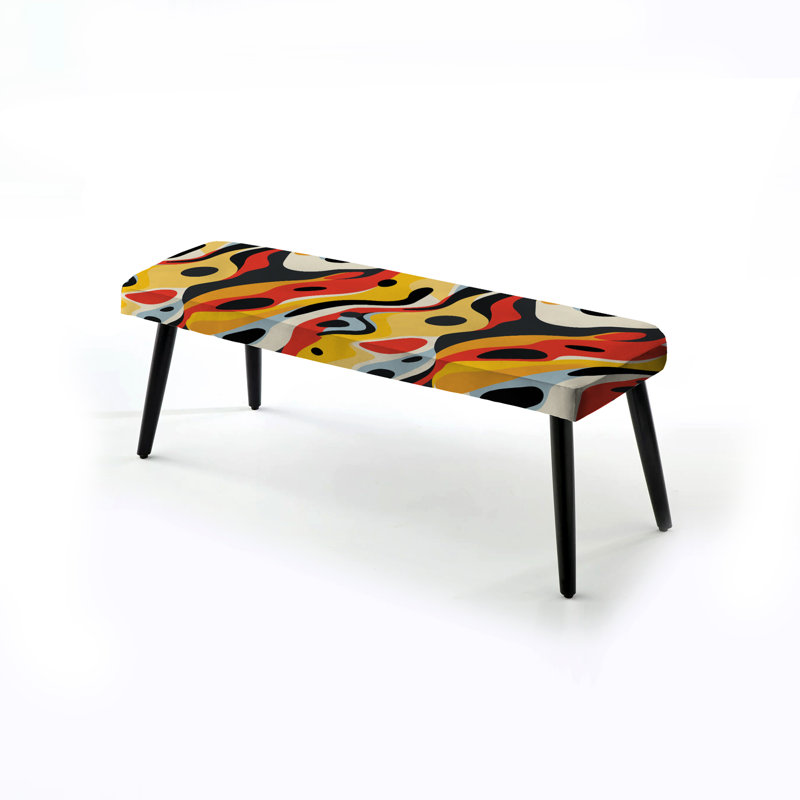 Chandy - Geometric Upholstered Black Bench