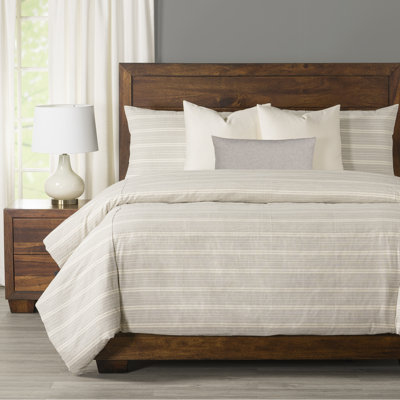 Farmhouse Ticking Stripe Cotton Blend Duvet Cover & Insert Set