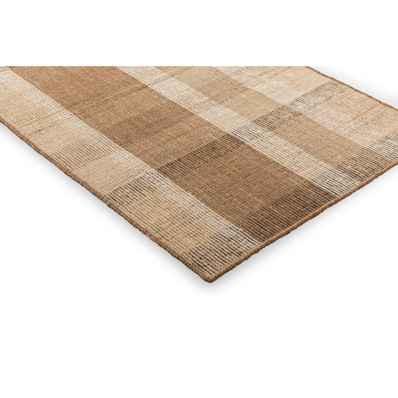 Block Stripe & Check Flatweave Striped Indoor / Outdoor Rug, Runner 2'2" x 7'7"