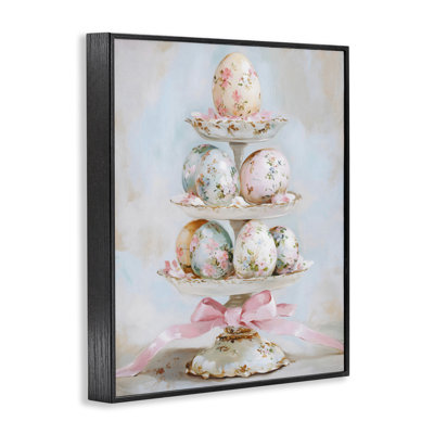 Pastel Coquette Easter Eggs Framed Giclee, design by Arlington Prints
