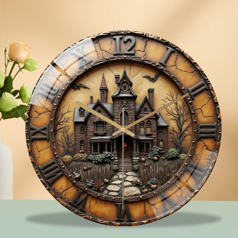 Horloge murale Haunted House