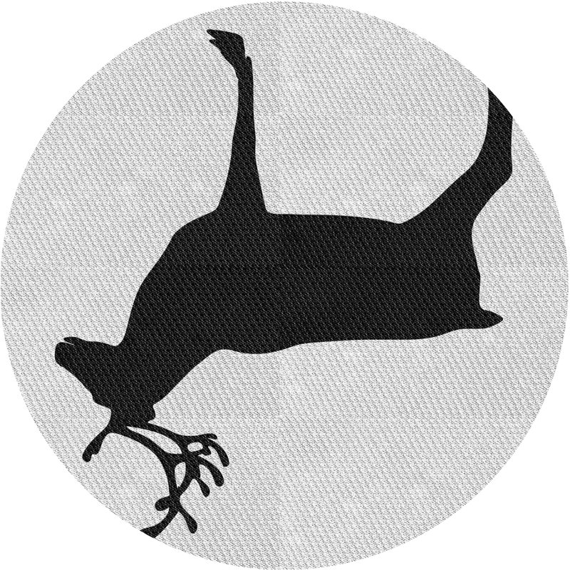 Tapis gris/zone noire à motifs, Rond 3 pi