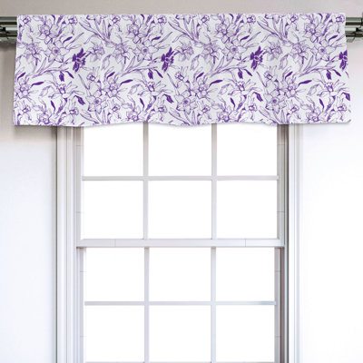 Sateen Floral Ruffled Window Valance