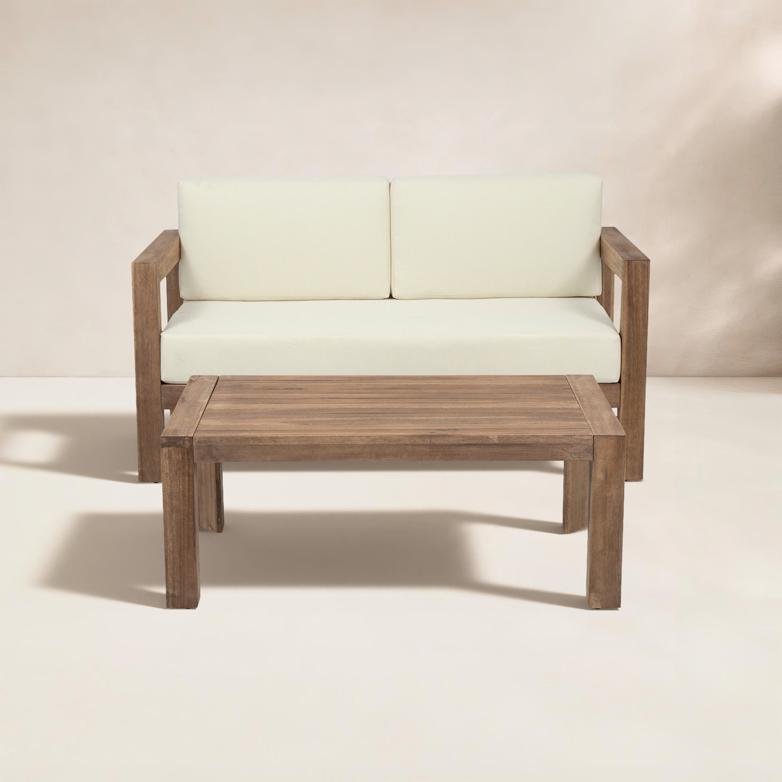 Francesco 2-Person Acacia Patio Seating Group