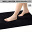 Ensemble de 2 tapis de salle de bain en microfibre noir (17 x 24 et 20 x 32) - Tapis de bain épais et antidérapant, lavables à la machine pour le plancher de la salle de bain, la baignoire et la douche