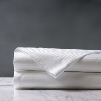Emilio Egyptian Cotton Jacquard Striped Flat Sheet