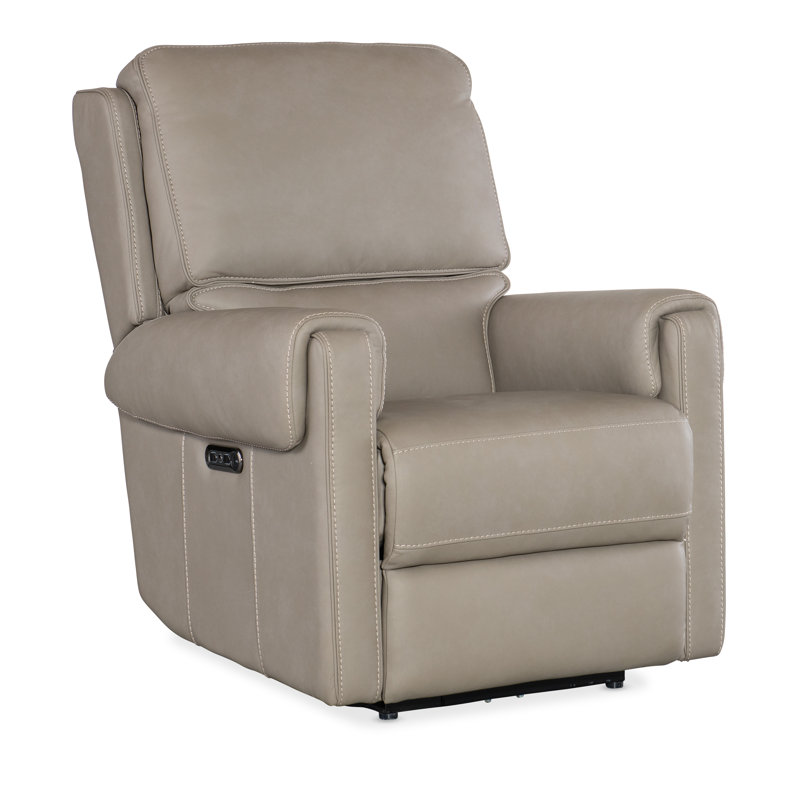 SS Power Recliner with Power Headrest, Somers Dark Taupe Genuine Leather