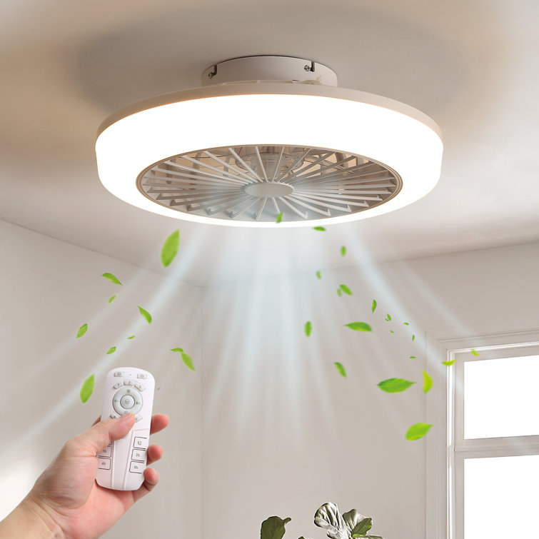17" 5-Blade White LED Ceiling Fan With Remote Control