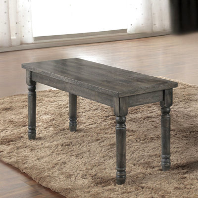 1Pc Rustic Gray Finish Wooden Bench Dining Room Furniture, 40Inch Bench
