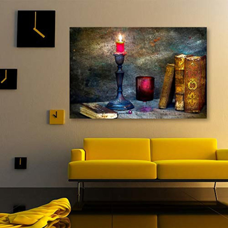 Christmas Holiday Celebration Candles X05 - Photographie sur toile tendue, H 16 po x l 24 po