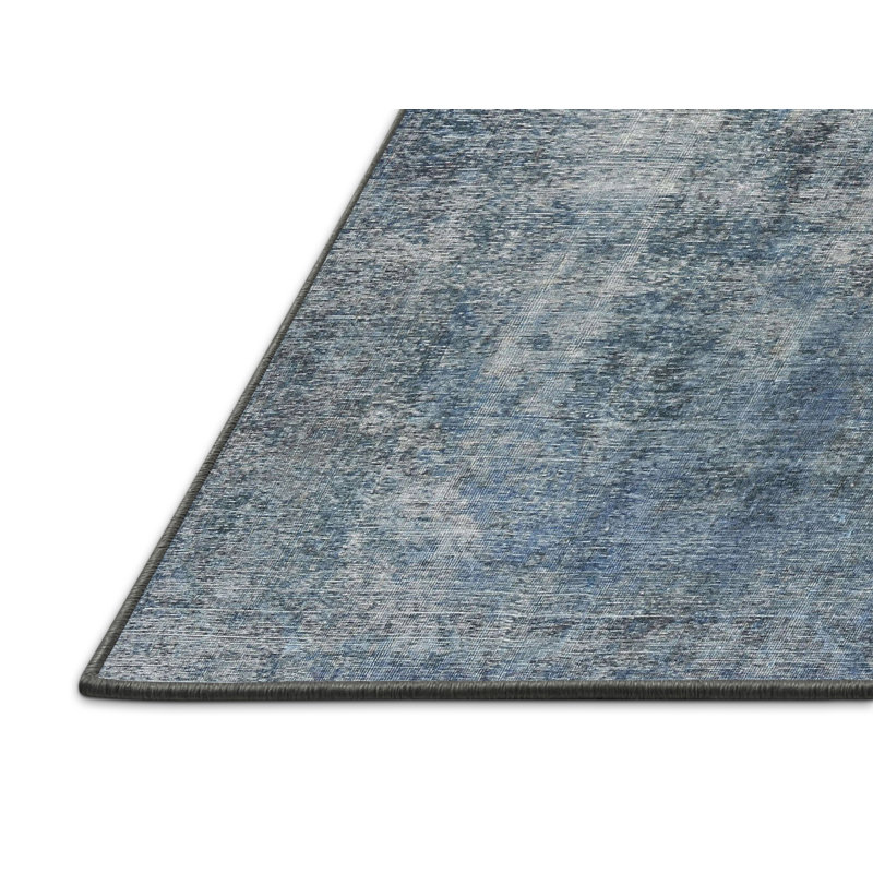 Tapis oriental oriental bleu en laine, Rectangle 6 pi x 9 pi