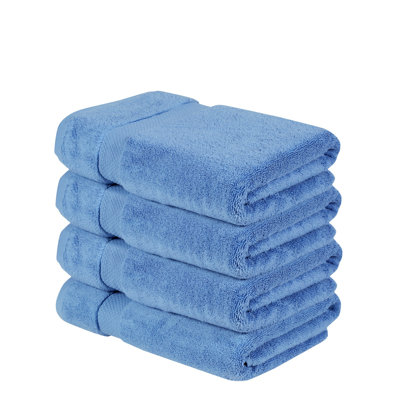 Ensemble de serviettes de bain 100% coton Splash Splash, serviettes de bain absorbantes ultra douces 550 g / m² pour spa et usage quotidien, certifié OEKO-TEX, paquet de 4, bleu foncé