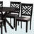 Ashlyn 7-Piece Gray Fabric Upholstered & Espresso Finish Dining Set, 29.68" H X 44.55" W X 44.55" D-1423956276-1423956298
