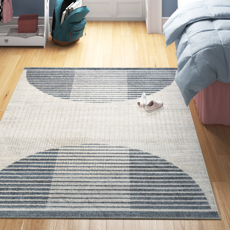 Tapis géométrique ivoire Aulika, Rectangle 5 pi 3 po x 7 pi