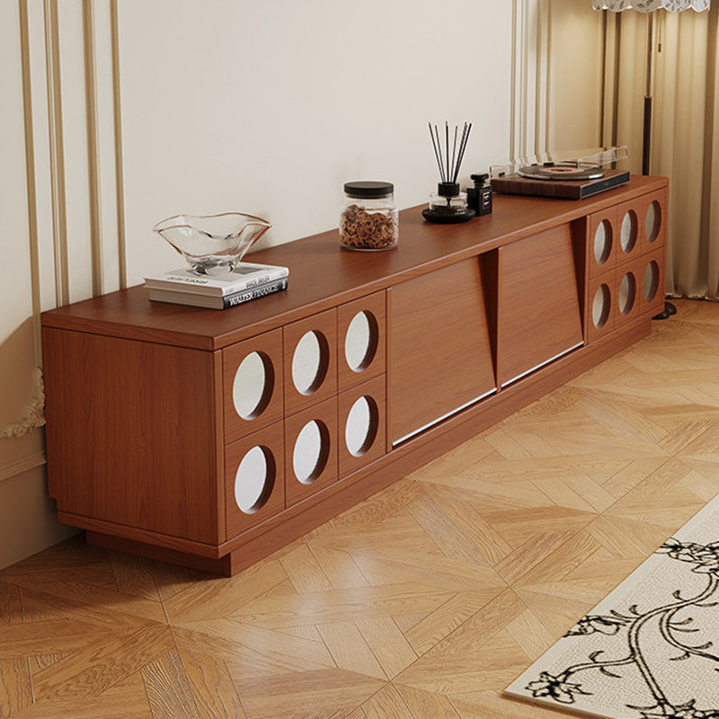 Meuble télé moderne en bois manufacturé couleur cerise, 86.61