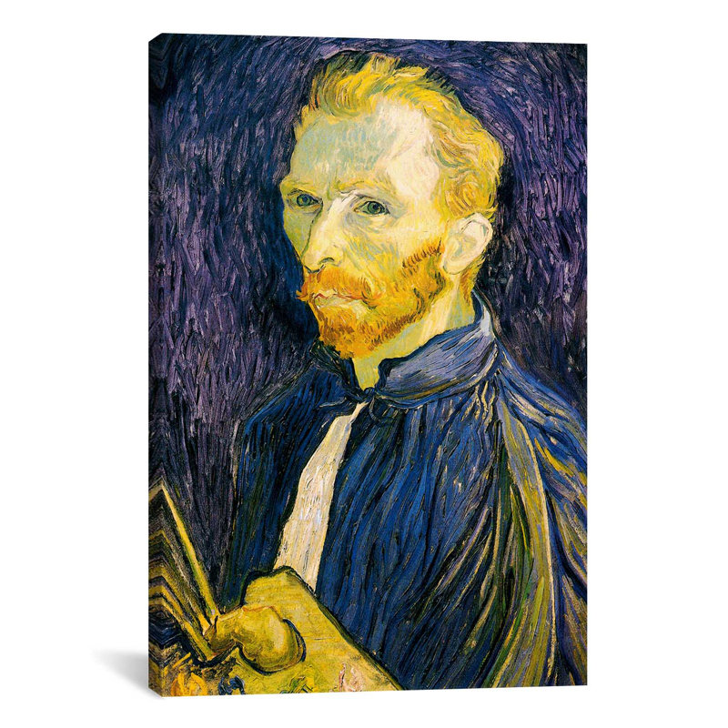 Reproduction d’art sur toile tendue, "selbstbildnis" self portrait ", 1887" par vincent van gogh