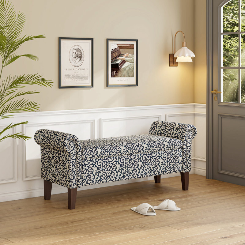 Banc de rangement avec accoudoirs roulés Wallen