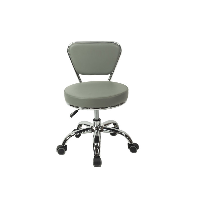 Dayton Backed Adjustable Height Ergonomic Lab Stool, Storm Gray