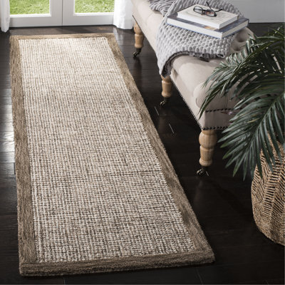 Tapis brun / beige en laine touffeté à la main Furr