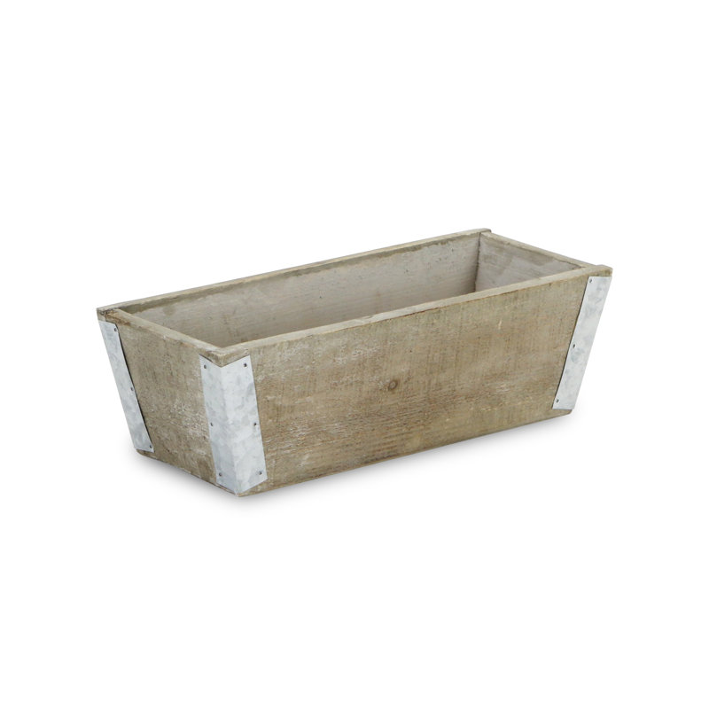 Jazmin Handmade Wood Planter Box, 3.5" H x 11.25" W x 4.75" D