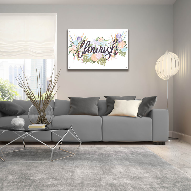Art mural en verre acrylique épique «Flourish» par Marlee Ash, 36 po x 24 po, H 24 po x l 36 po