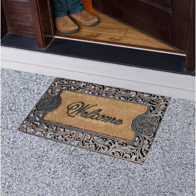 Bagby Coir and Rubber Large Door Mat, 18x30, Thick Durable Doormats for Door Entrance, Heavy Duty, Thin Profile Door Mat