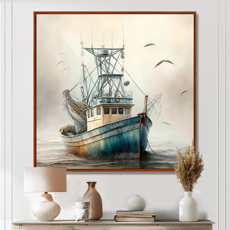 Print on Canvas, 16" H x 16" W, Brown Floater Framed