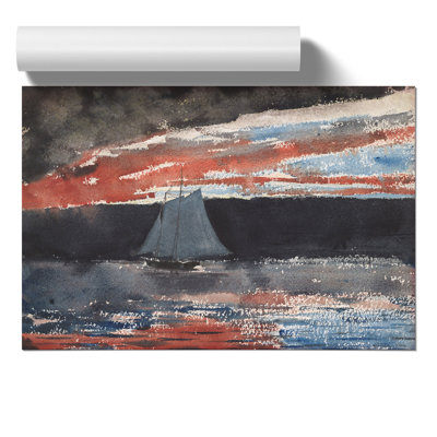 Schooner At Sunset by Winslow Homer - No Frame Painting